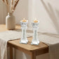 Crystal Shabbat Candlesticks - Stone Collection