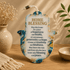 English Birkat HaBayit Hamsa Wall Decor – Light Marble Epoxy & Wood