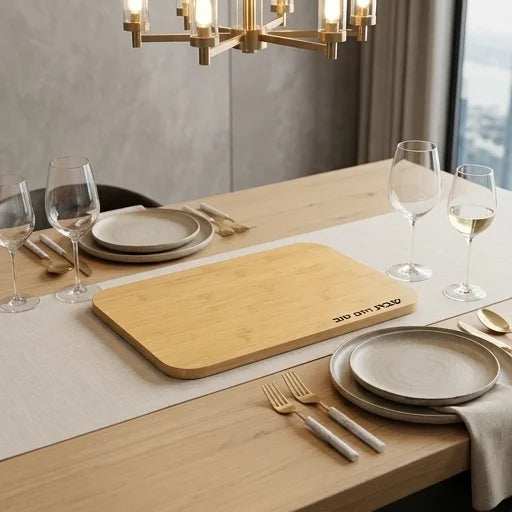 Challah Board - Elegant Wood Shabbat Serving Tray
