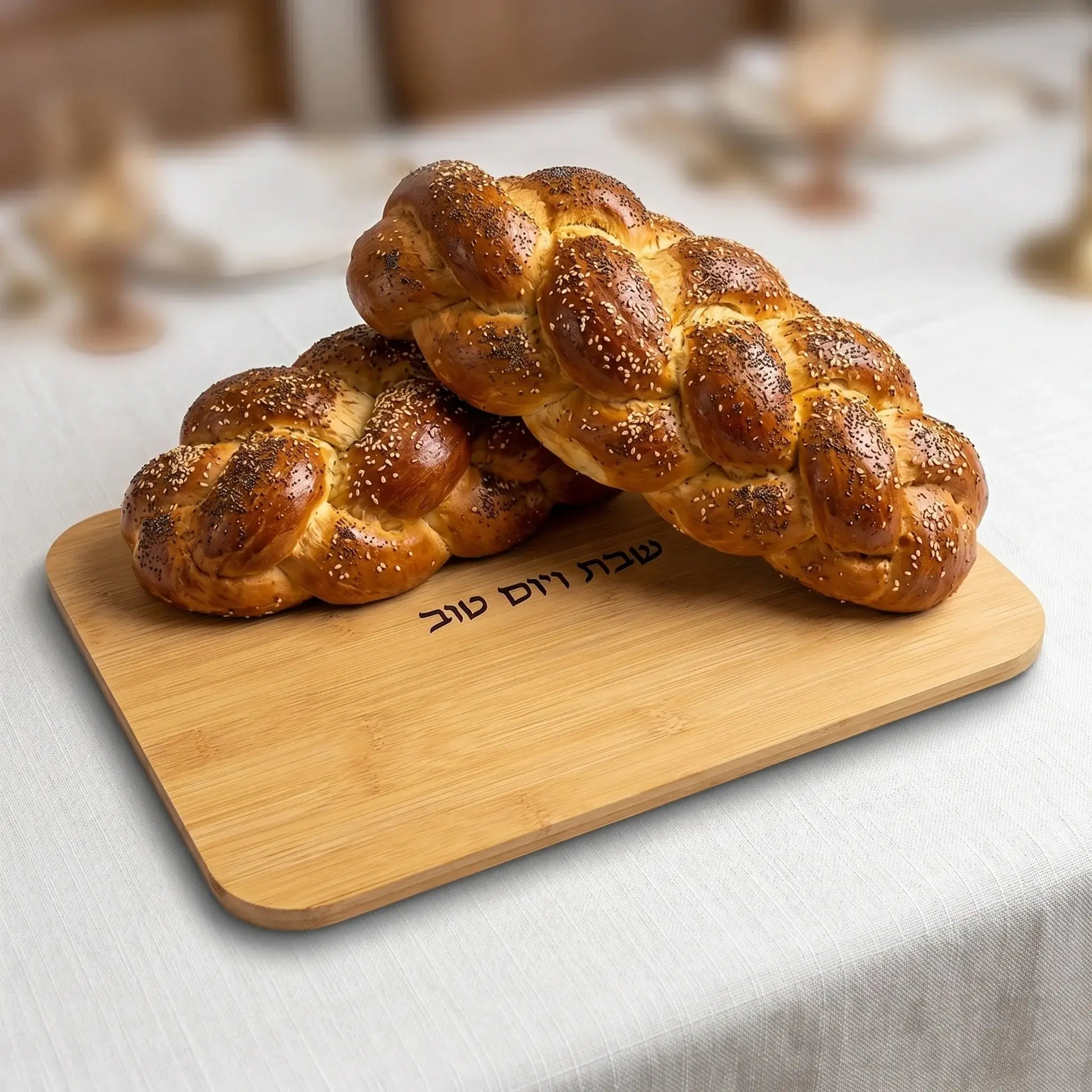 Challah Board - Wood Shabbat & Yom Tov Serving Tray