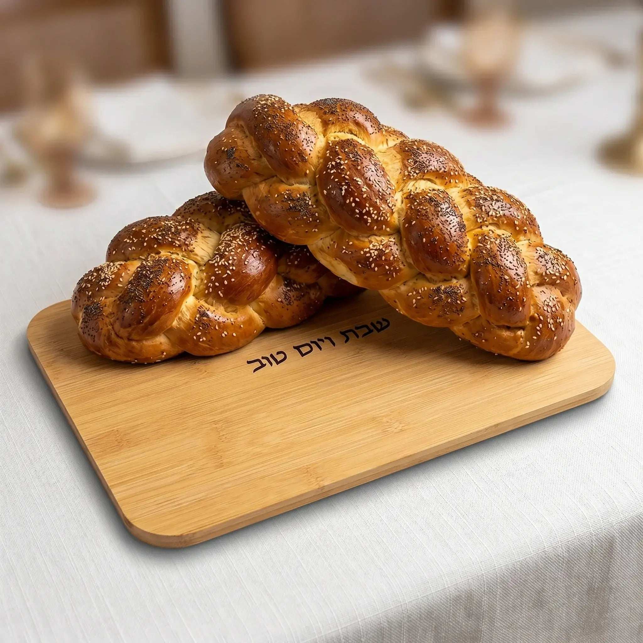 Challah Board - Wood Shabbat & Yom Tov Serving Tray