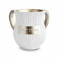 Netilat Yadayim Washing Cup - Polymer Light Stone Finish with Gold Accents