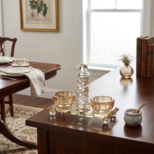 Salt Cellar – Royal Crystal & Gold Salt Set for Shabbat & Yom Tov