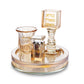 Havdalah Set – Luxury Crystal Havdalah Set with Rotating Tray & Gold Accents