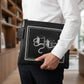 Tefillin Bag – Black Faux Leather with Silver Tefillin Embroidery | Elegant Zippered Design