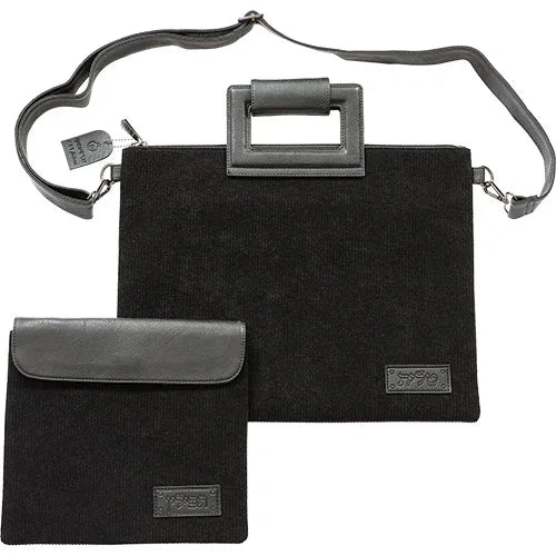 Corduroy Faux Leather Tallit and Tefillin Bag Set - Raised Lettering - Orot Judaica