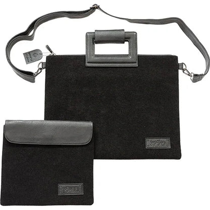 Corduroy Faux Leather Tallit and Tefillin Bag Set - Raised Lettering - Orot Judaica