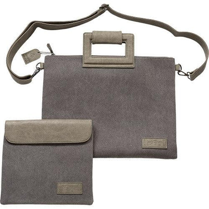 Corduroy Faux Leather Tallit and Tefillin Bag Set - Raised Lettering - Orot Judaica