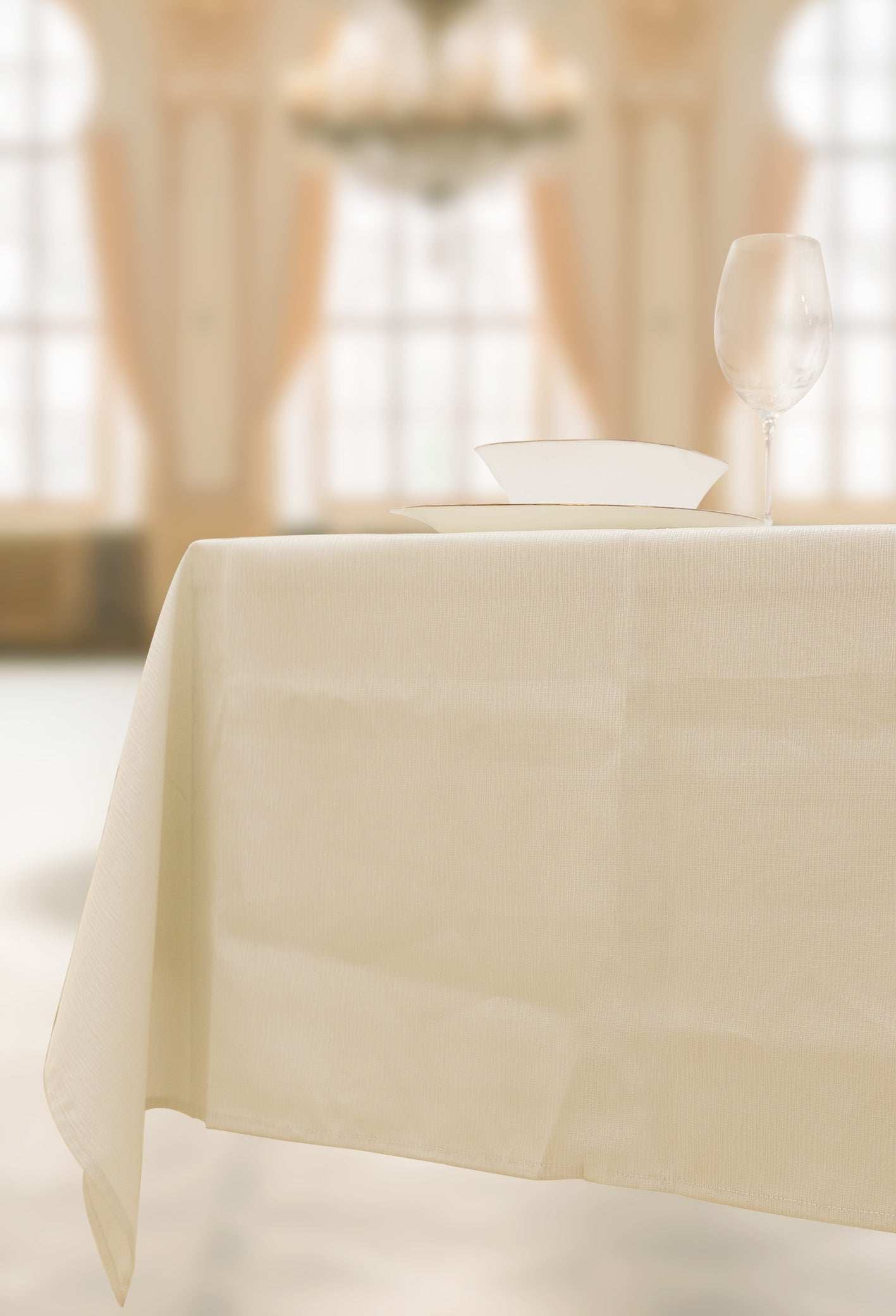Tablecloth – Luxury Shabbat & Holiday Tablecloth | Light Gray & Warm Beige