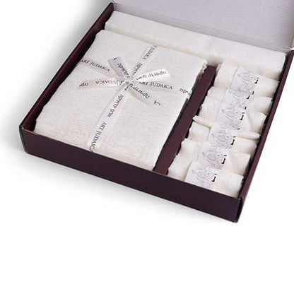 Luxury Tablecloth Set - Tablecloth, Runner & 6 Napkins for Shabbat & Holiday