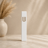 Mezuzah Case – White Concrete Mezuzah with Gold Shin | Fits 5.9" or 7.9" Klaf