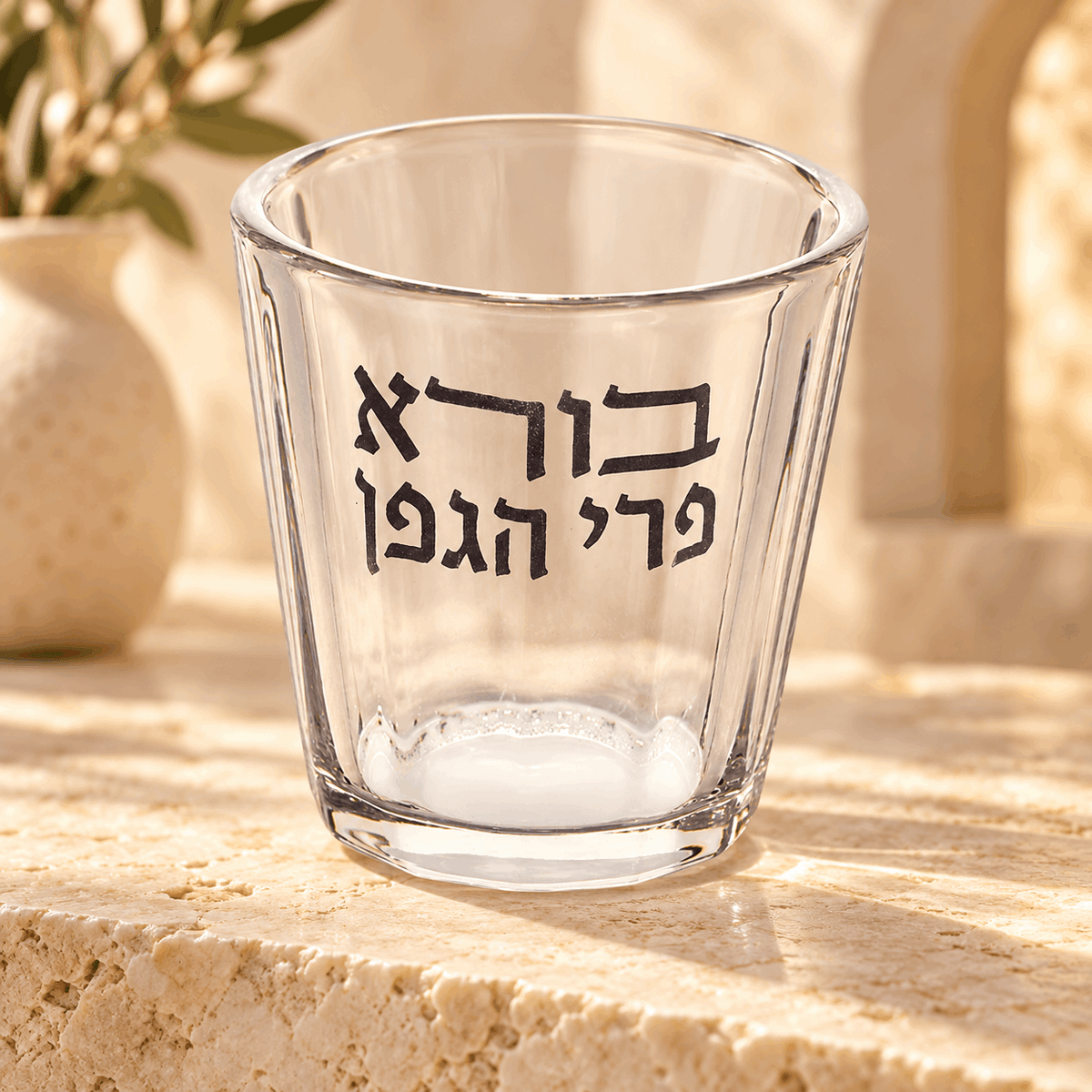 Kiddush Cup – Crystal Shabbat & Yom Tov Kiddush Cup | Borei Pri HaGafen Design | 110 ml