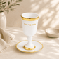 Kiddush Cup - Ceramic Gold with Saucer