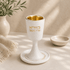 Kiddush Cup with Stem & Saucer - Modern Stone Finish