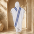 Tallit Tashbetz Blue – 100% Rehelim Wool – Mishkan HaTchelet