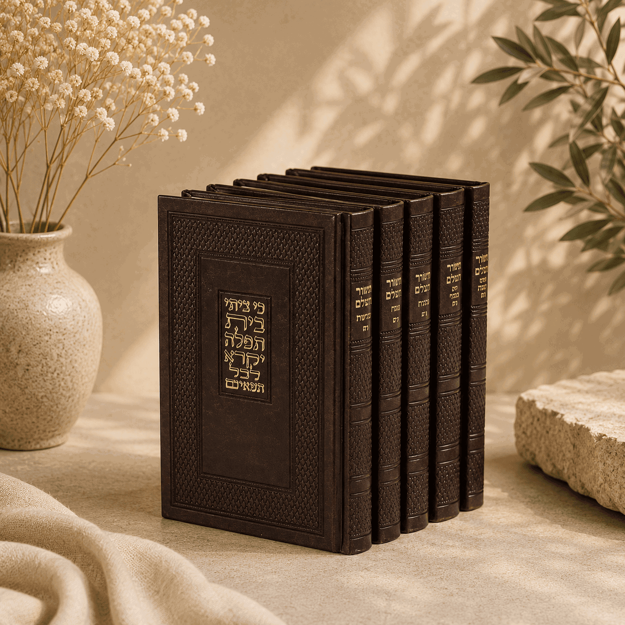 Machzor Set - Elegant Faux Leather Edition