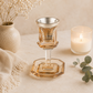 Luxury Crystal Kiddush Cup - Gold Finish with Saucer