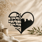 Im Eshkachech Yerushalayim Heart Metal Wall Hanging – Black Hebrew Metal Wall Décor for Jewish Home