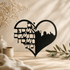 Im Eshkachech Yerushalayim Heart Metal Wall Hanging – Black Hebrew Metal Wall Décor for Jewish Home