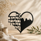 Im Eshkachech Yerushalayim Heart Metal Wall Hanging – Black Hebrew Metal Wall Décor for Jewish Home