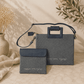 Linen-Texture Faux Leather Tallit and Tefillin Bag Set “Yevarechecha Hashem”