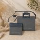 Linen-Texture Faux Leather Tallit and Tefillin Bag Set “Yevarechecha Hashem”