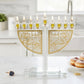Hanukkiah – Luxury Crystal Hanukkah Menorah with Jerusalem Design | Gold & Clear Glass