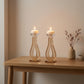 Compact Crystal Shabbat Candlesticks - Pair