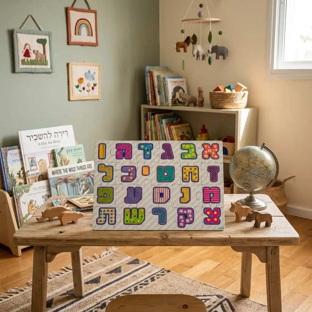 Hebrew Alphabet Letters Children’s Puzzle - Experiential Hebrew Learning