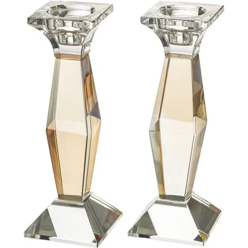 Crystal Shabbat Candlesticks - Pair - Orot Judaica