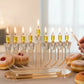 Hanukkiah – Luxury Crystal Hanukkah Menorah with Amber Accents | Modern Glass Design