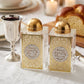 Salt Set - Crystal Filigree Gold & Silver “Shabbat Kodesh”
