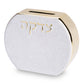 Tzedakah Box - Marble White & Gold Modern Design