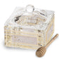 Honey Dish for Rosh Hashanah with Gold Plaque - Luxury Crystal