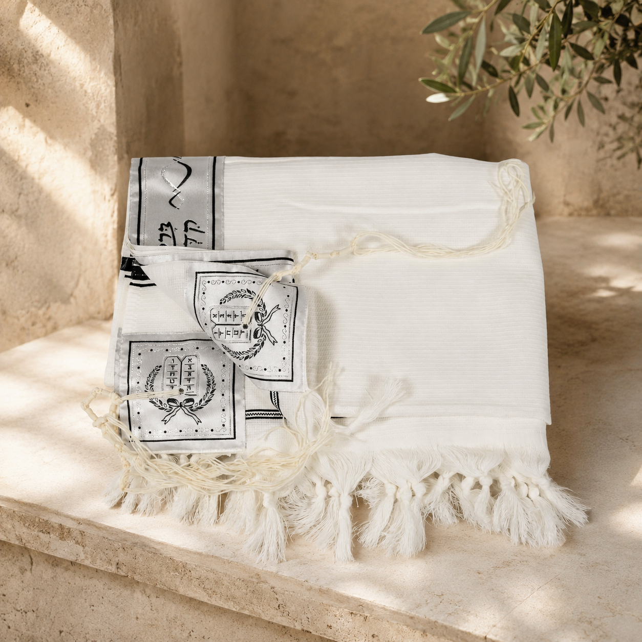 Tallit – Black 100% Cotton Jewish Prayer Shawl | Mishkan HaTchelet | Made in Israel