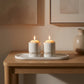 Shabbat Candle Lighting Set with Tray & Candlesticks - Polymer
