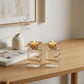 Crystal Candlesticks - Clear & Gold Luxury Shabbat Set