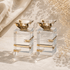 Crystal Candlesticks - Clear & Gold Luxury Shabbat Set