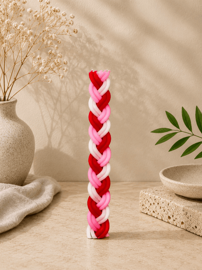 Havdalah Candle - Handcrafted Braided Design