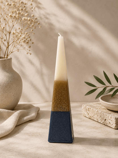 Havdalah Candle - Modern Pyramid Design Multicolor