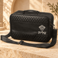 Tallit Bag – Black Faux Leather Tallit & Tefillin Carrying Bag | Silver Crown Design