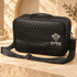 Tallit Bag – Black Faux Leather Tallit & Tefillin Carrying Bag | Silver Crown Design