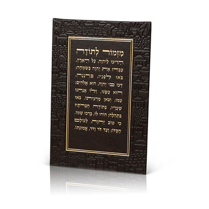 Mizmor LeTodah Wall Plaque - Faux Leather