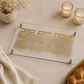 Challah Board – Glass Board | Yom HaShishi Gold Plaque Design