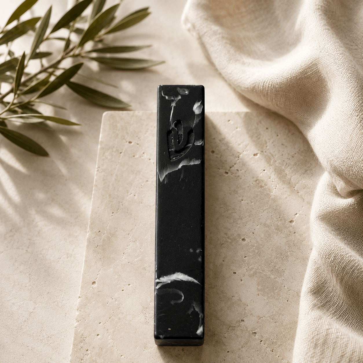 Mezuzah Case – Modern Marble Mezuzah | Fits 4.7" Klaf