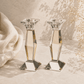 Crystal Shabbat Candlesticks - Pair