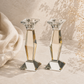 Crystal Shabbat Candlesticks - Pair