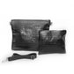 Tallit and Tefillin Bag Set - Genuine Leather Crocodile Embossed Black - Orot Judaica