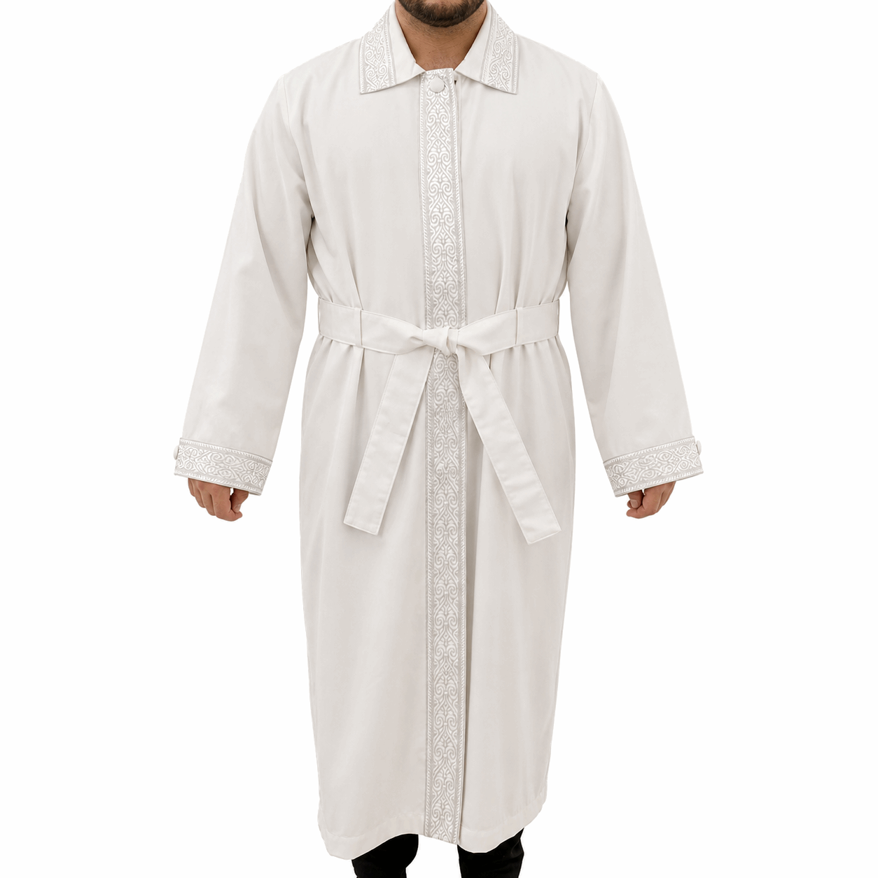Kittel - Premium White with Silver Trim Elegance