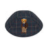 Kippah - iKIPPAH Embroidered Bear on Plaid Yarmulke